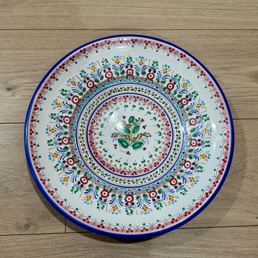 Vintage Cruz P. Arzobispo Large Hand Painted Plate from Spain